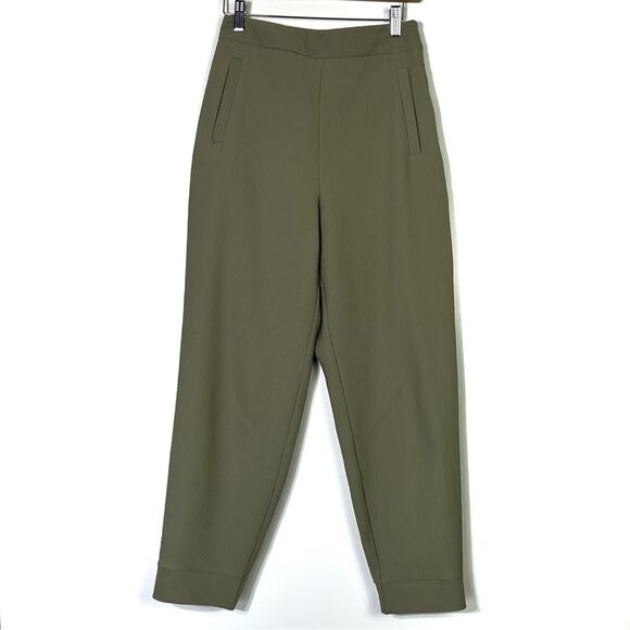 Zara Ribbed Olive Green Pull On Pant Size Small EUC - Picture 1 of 7